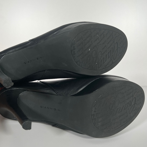 Leather Platform Stiletto Booties - Picture 3 of 14